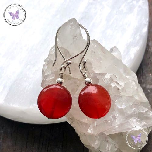 Carnelian Coin Earrings